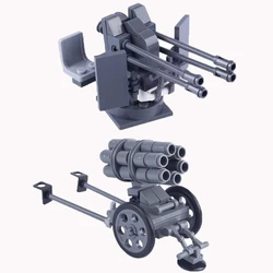 Military Building Blocks Solider Figures Gifts Weapons Equipment 12mm Anti-aircraft Gun 6 Rocket Launchers MOC Mini Bricks QT014