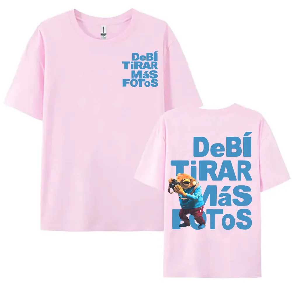 T-shirt con stampa cartoon rana DTMF Bad Bunny Debí Tirar Más Fotos Album 2025 Magliette in cotone a maniche corte T-shirt estiva da donna