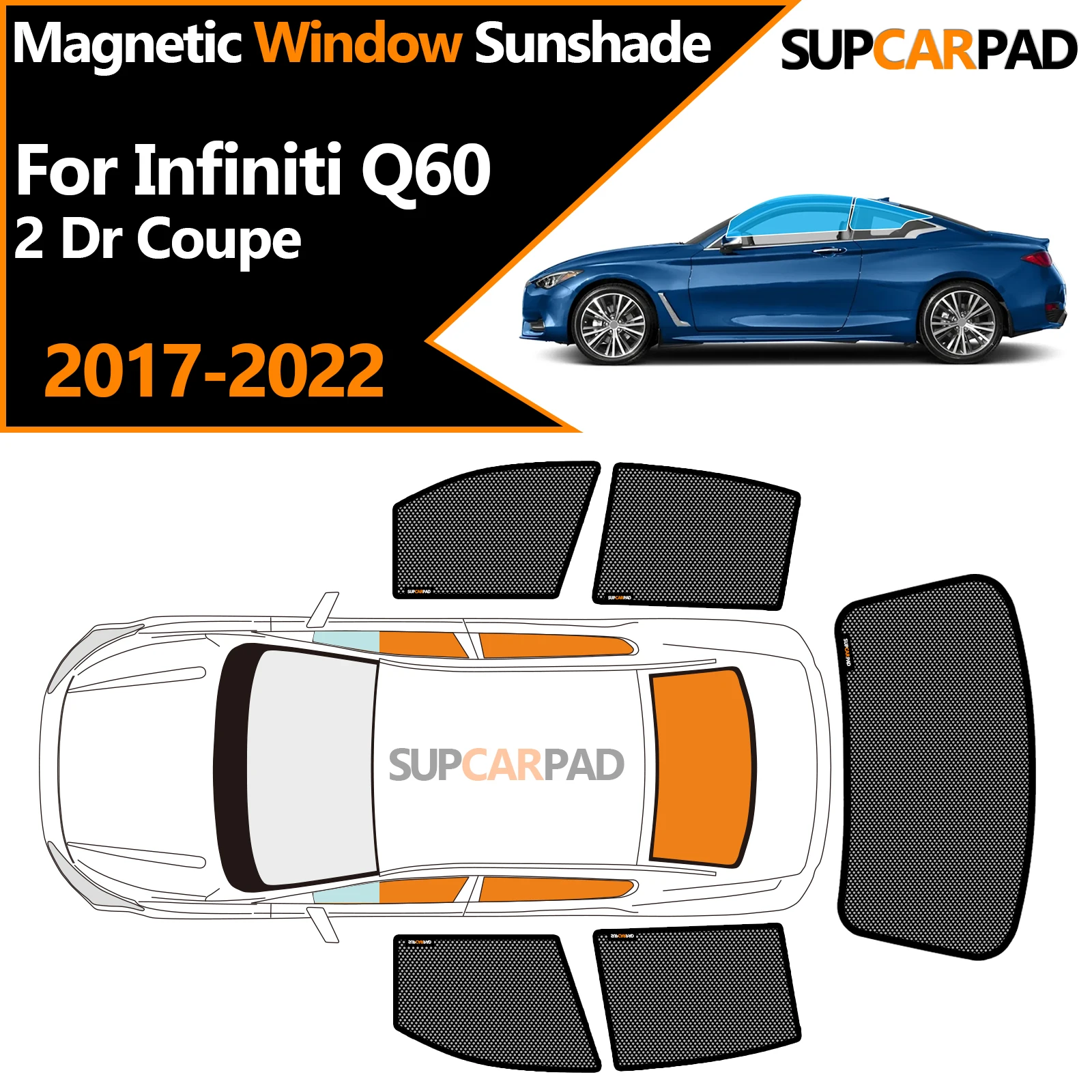 

Солнцезащитный козырек на окно автомобиля на заказ для Infiniti Q60 2 Dr Coupe 2017-2022, магнитная занавеска, сетчатая передняя занавеска на лобовое стекло