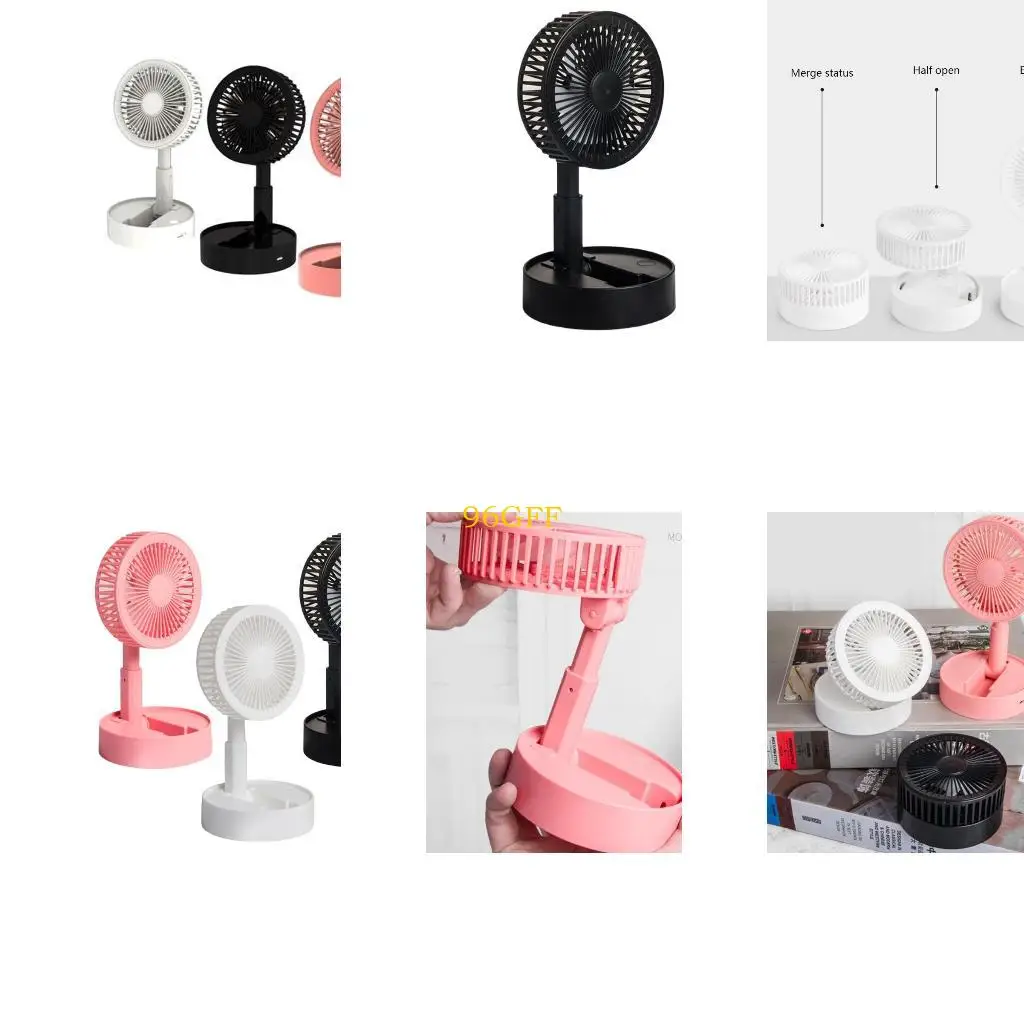 Foldable Table Fan Retractable Portable Small Fan Phone Holder Cooling Fan