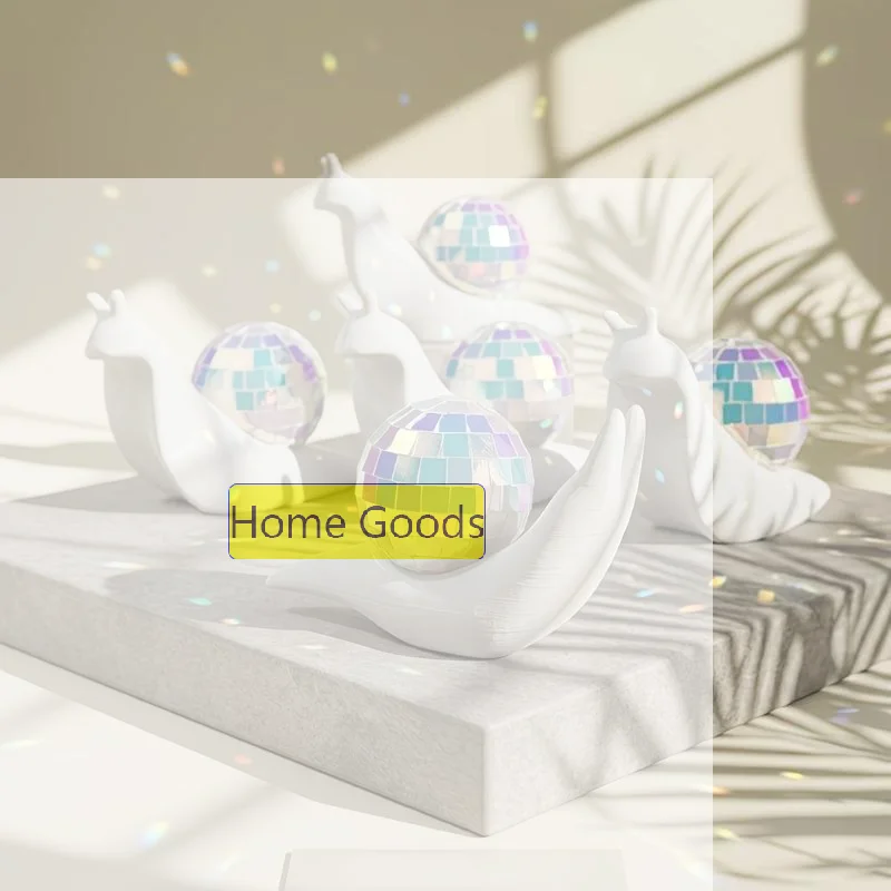 1/2 Pcs Miniature Snail Disco Ball Sun Catcher Retro Style Animal Figurines Mirror Ball Light Refraction Light Spot Abstract