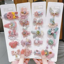 Horquillas con lazo de encaje para bebé, pinzas para el pelo con flores bonitas, pasadores para niña, accesorios para el cabello para niño, 10 unidades por Set