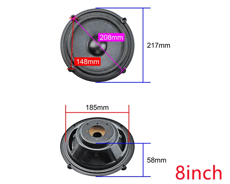 4 Inch 6.5Inch 8 Inch Glasvezel Bass Wastafel Radiator Passieve Radiator (Valse Speaker) bass Auxiliary Booster 2Pcs
