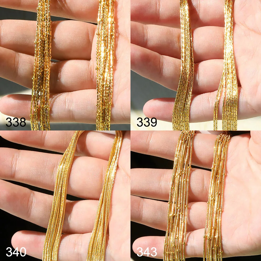 10Pcs/Lot 45cm Stainless Steel Gold Color Chains Necklace For Women Jewelry Making Chains Accessories DIY Handmade Supplies