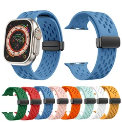 Magnetic Buckle Strap for Apple Watch Series Utral Utral Se Midnight Blue Orange Rose Strap for Apple Watch Band 49mm 45mm 44mm