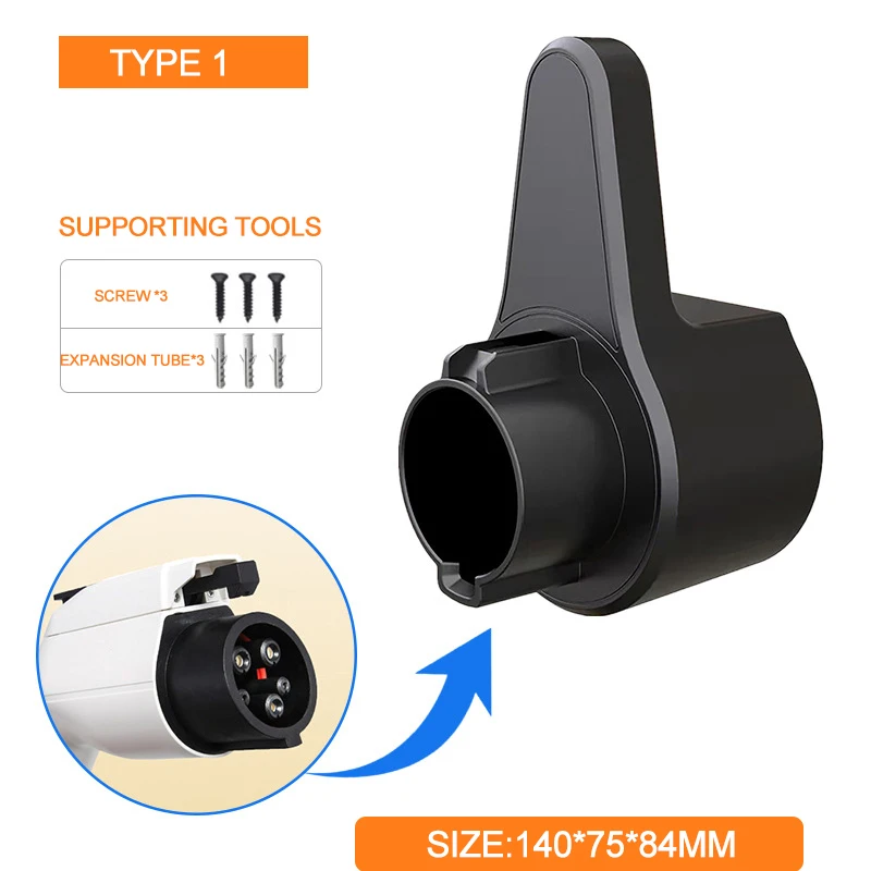 ACODO EV 충전기 플러그 거치대, 전기 자동차 타입 2, 타입 1, GBT, 테슬라 플러그 스탠드, 추가 보호 월박스 EV 충전기 허브