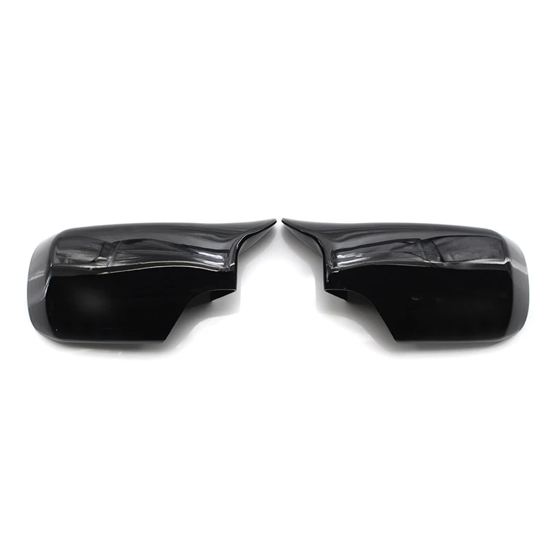 Gloss Black Horn Wing Mirror Cover Driver + Passenger Side Caring Personal Cars Accessories for BMW E46 1998-2005 4 Doors