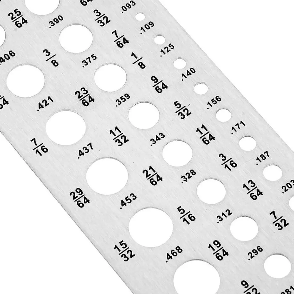 قطر 29 ثقوب الحفر مقياس الترباس سلك بت نمط الحفر قالب الفولاذ المقاوم للصدأ قوي مثقاب الخشب مدقق لوحة قياس