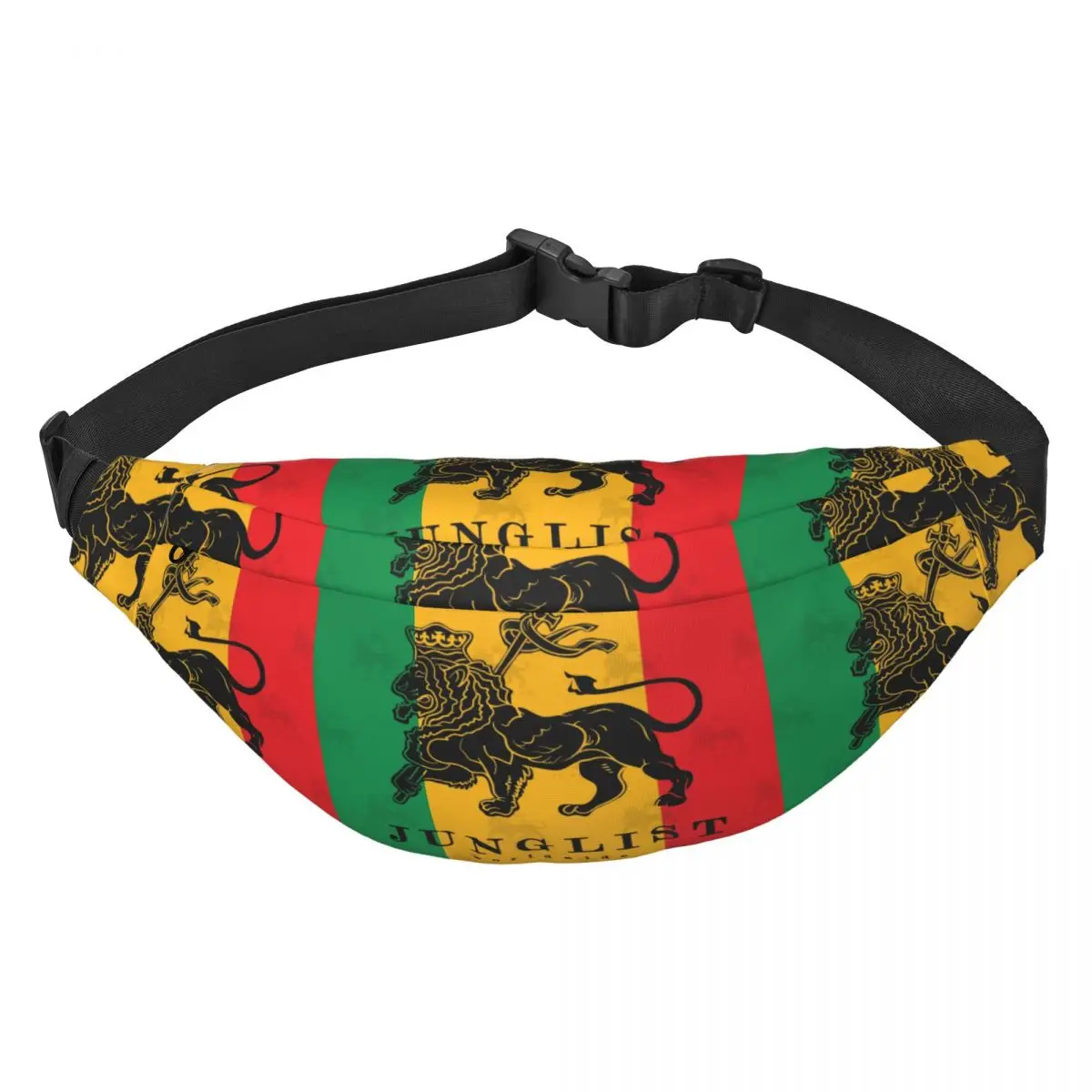 

Lion Of Judah Junglist Fanny Pack Fashion Rastafarian Rasta Lion Sling Crossbody Waist Bag for Travel Cycling Phone Money Pouch