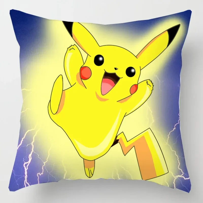 Pokemon Cushions Pillowcase Cartoon Anime Figures Pikachu Cushion Cover Throw Pillow Polyester 45x45 Sofa Decoration Pillowcover