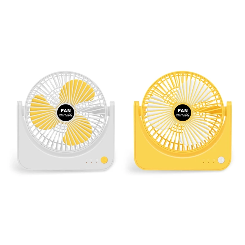 Mini Tabletop Fan Quiet Portable Mini USB Rechargeable Desktop Fan 2000mAh Air Circulator for Head Adjustable for Room D