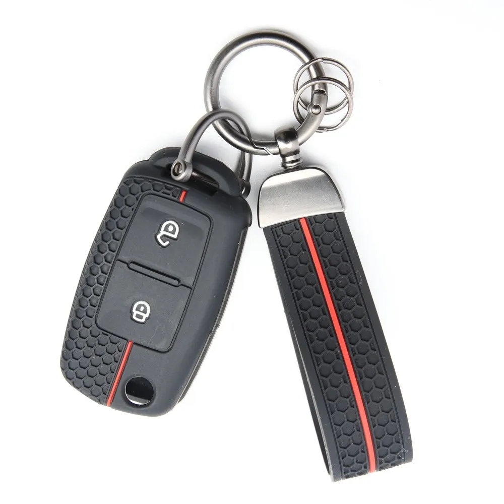 Silicone 2 Button Remote Car Key Shell Fob Case Key Box for Volkswagen Polo Passat B5 Golf 4 5 6 MK5 MK6 Eos Bora Beetle TSI
