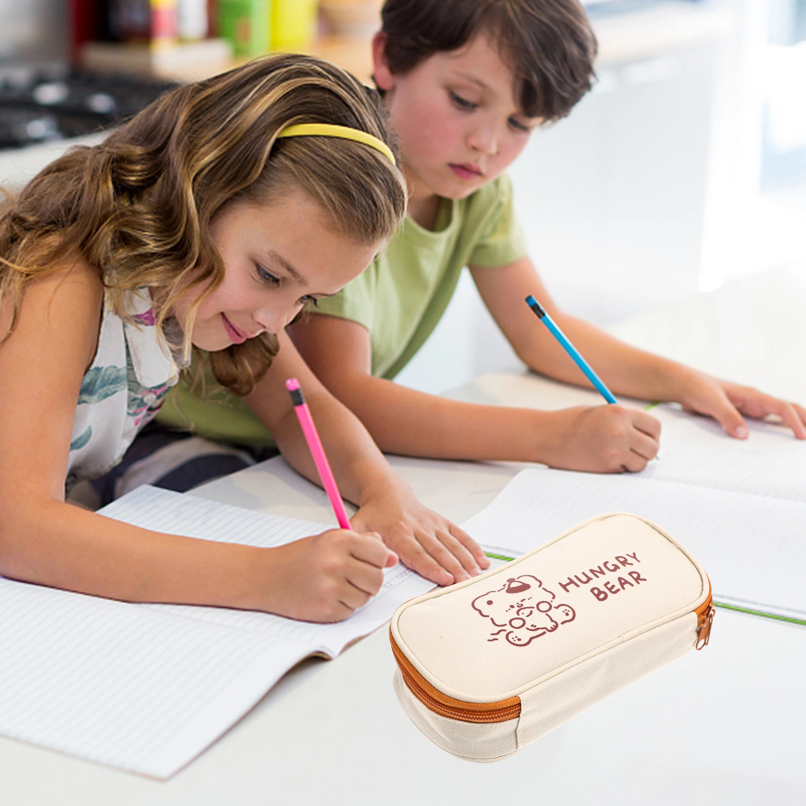 

Pencil Cases for Stationery Bag Zipper Makeup Brush Purse Canvas Container