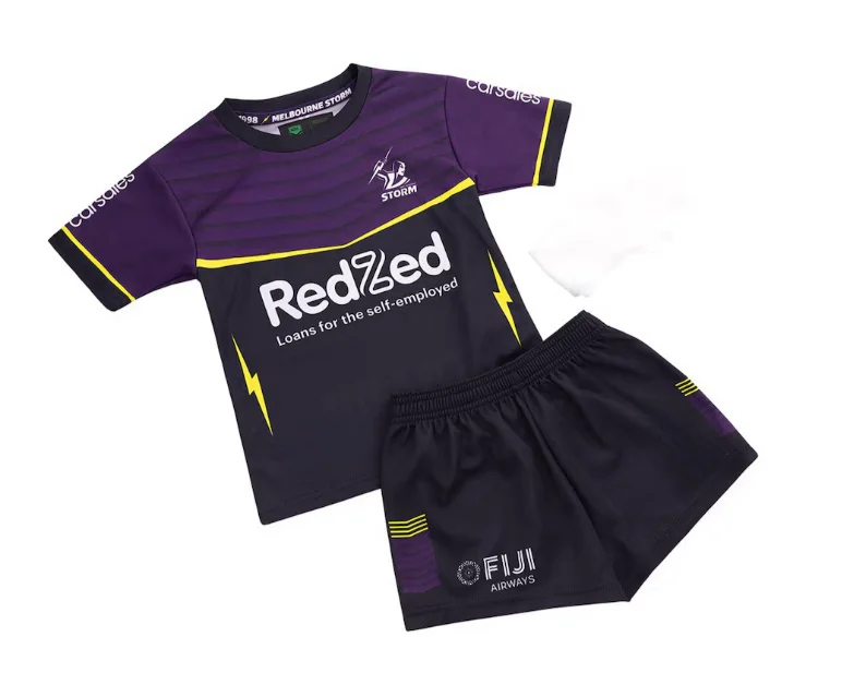 طقم جيرسي وسروال قصير للأطفال من Storm 2025 مقاس؛ 16-26 (طباعة رقم الاسم المخصص)-جودة عالية