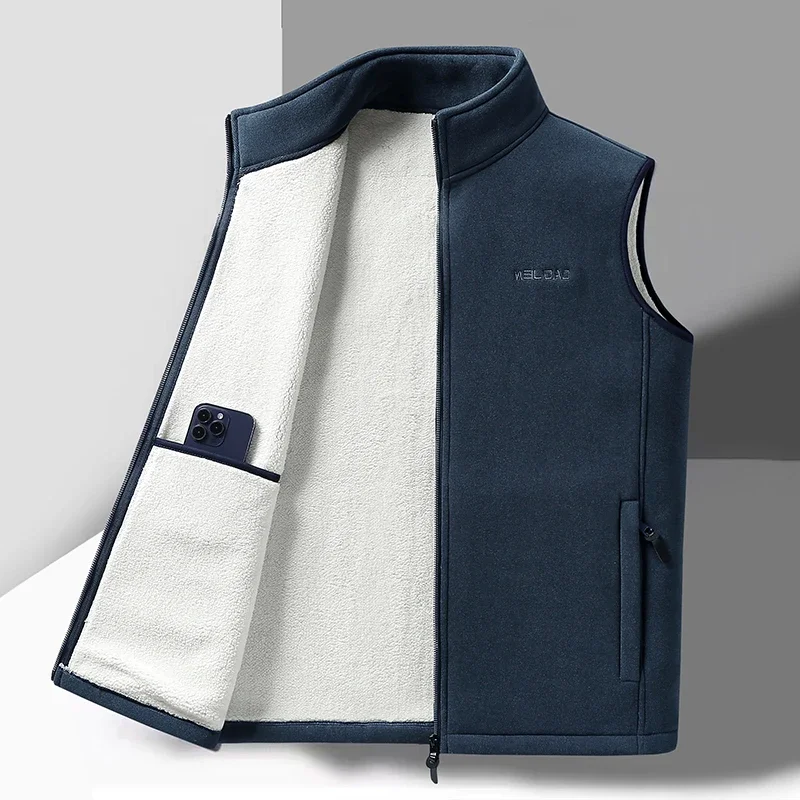 

CASUMANL Brand Fleece Jacket Men Warm Waistcoats Oversized Men Sleeveless Vest Jackets Fashion Wool Vest Male Vests Coats