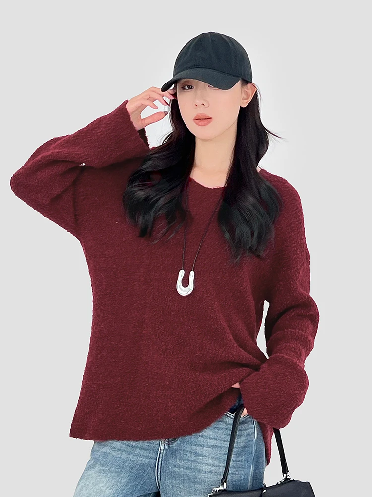 

Мягкий, нелиняющий свитер из перуанской шерсти верблюжонка, зимний, из новой высококачественной пряжи, с длинными рукавами, круглым вырезом, стандартный крой