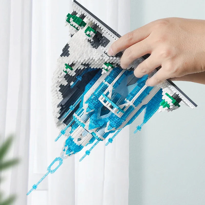 Tour de château de glace et de neige, Architecture mondiale, palais, lumière de montagne, Mini blocs de diamant 3D, briques de construction, jouet cadeau, sans boîte, 6036