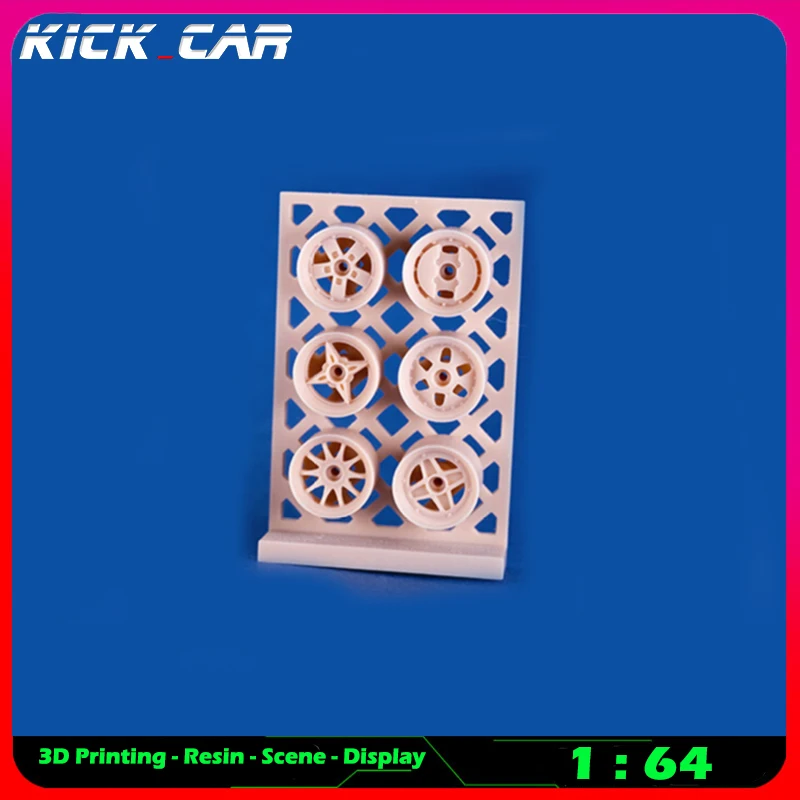 Kickcar 1/64 Hub Display Wall Model Car Diorama Uncolored Resin Garage Scene Repair Tools Decoration Simulation Scene Toy