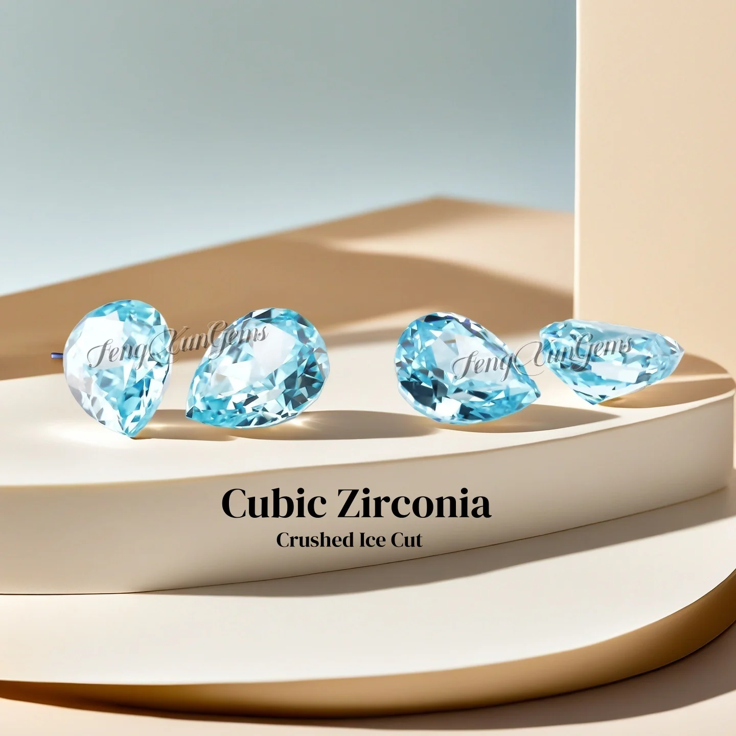 

Cubic Zirconia Synthetic Loose Gemstone 5A Quality Crushed Ice Cut Light Aquamarine Pear Shape Cz Stone For Extremely Shiny Qual