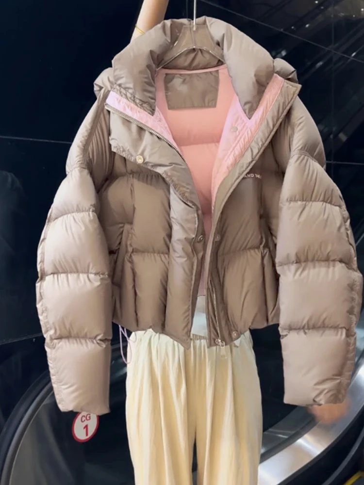 

Women's ort Puffer Jaet 2026 Winter New Loose Thi Warm Bread Sle Cotton Coat Small Size Quilted Outerwear