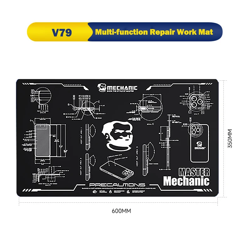 MONTEUR V77 V78 V79 Multifunctionele Reparatie Werkmat voor Mobiele Telefoon Onderhoud Zachte Warmte-isolatie Moederbord Bevestiging Pad