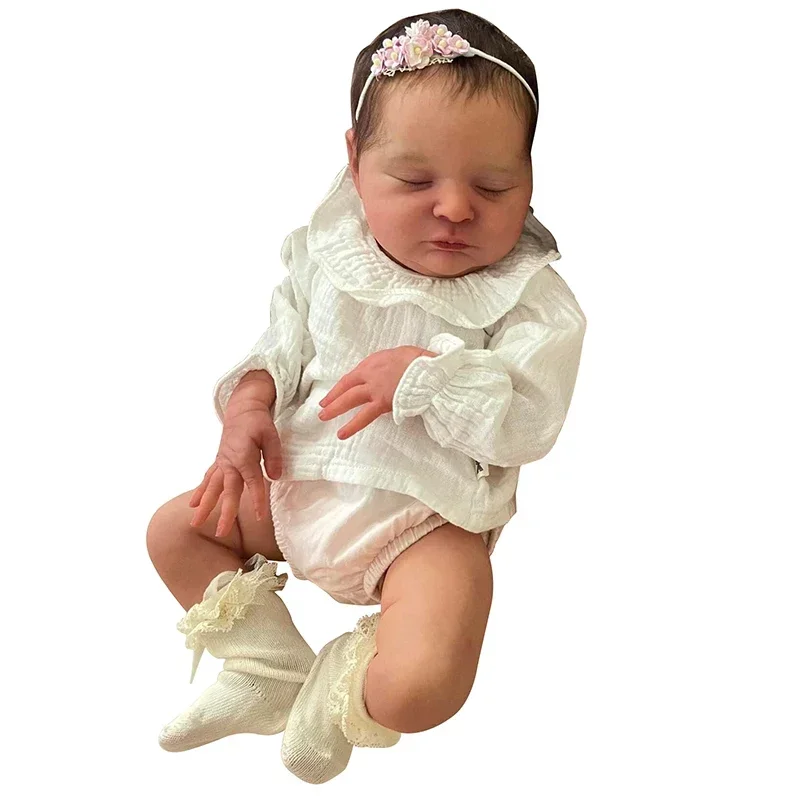 49cm Reborn Baby Size Already Finished Newborn Baby Doll Laura 3D Skin With Hand Root Hair