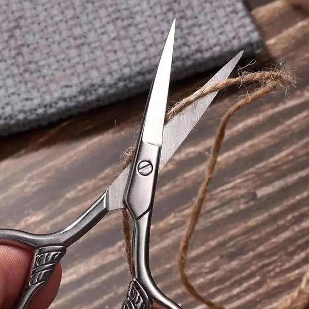 

2Pcs Stainless Steel Eyebrow Scissors Small Grooming Scissors for Facial Hair Nose Beard Trimming Ergonomic Round