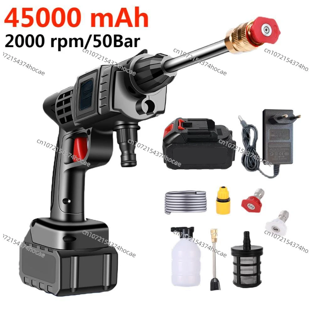 200W 50Bar Cordless High Pressure Car Washer Spray Water Gun 20000mAh Battery Foam Generator Car Washing Machine for Home