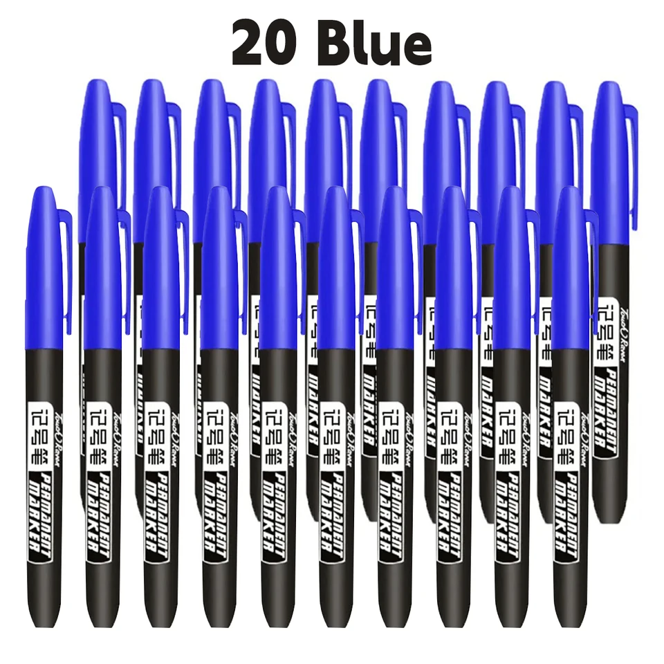 6 PCS Permanent Marker Pen Manga Drawing Markers Black Blue Red Waterproof Ink Sketch Pens Stationery Art School Supplies, image 10