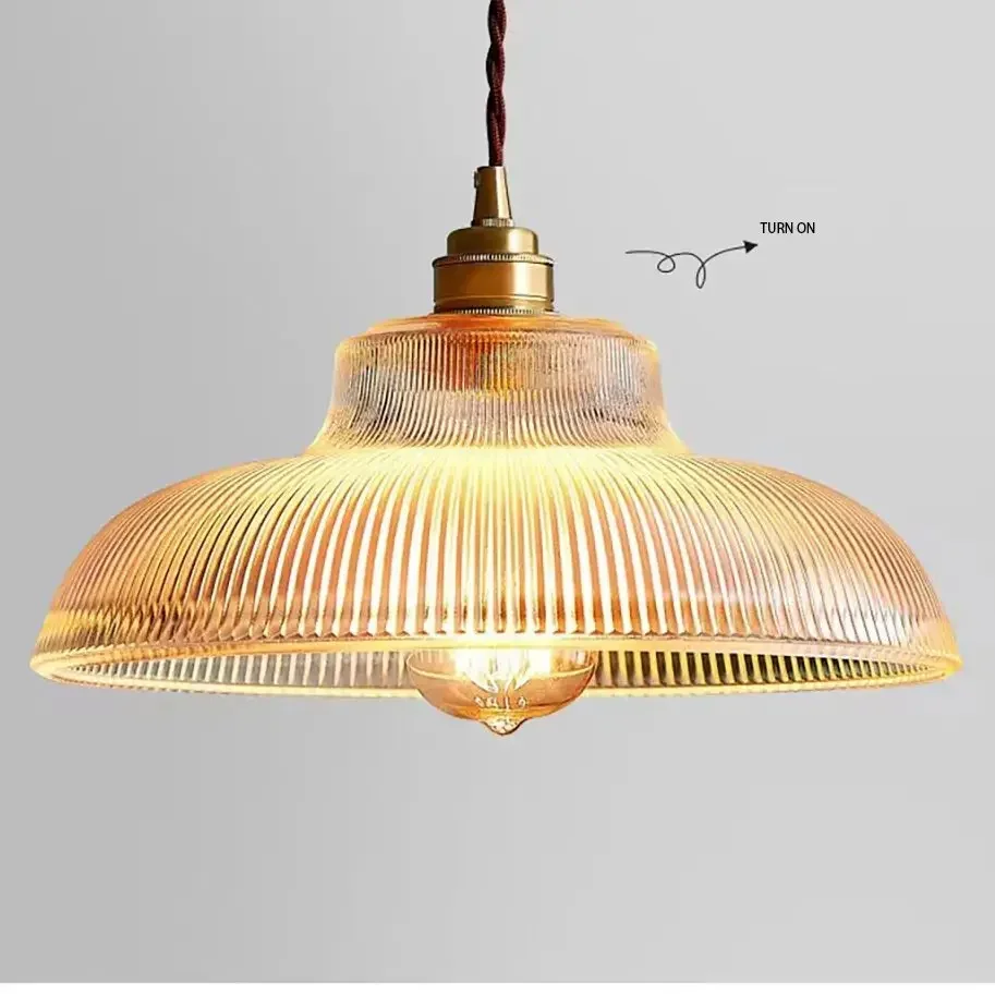 Nordic Glass Pendant Lights Retro Lighting Fixtures Home Lighting Bedroom Living Room  Hanging lamp Beside Copper Lamp Luminaire