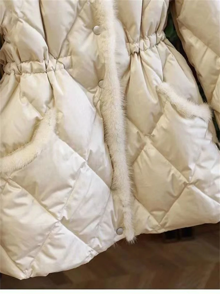 Parkas mulheres com colarinho de pé, com botões firmes, casacos elásticos na cintura, jaquetas chiques casuais, nova moda, outono, inverno, 2022