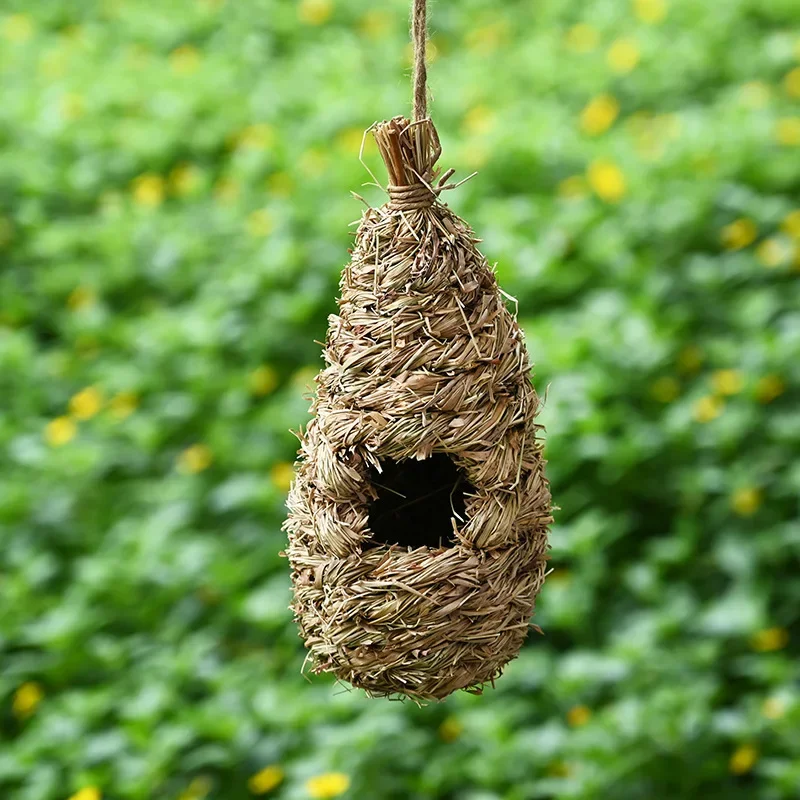 Handmade Grass Woven Bird Nest, Black Grass Bird Cage, Bird Supplies, Outdoor Garden, Garden, Villa Engineering Decoration