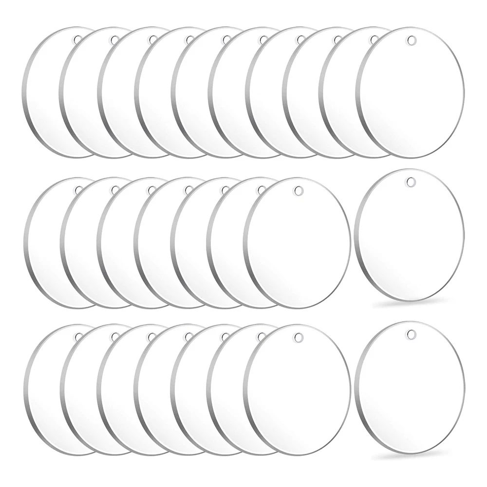 50mm Acrylic Keychain Blanks 10/20/30pcs Transparent Circle Discs Blank for DIY Keychain Crafting Jewelry Art and Vinyl Projects