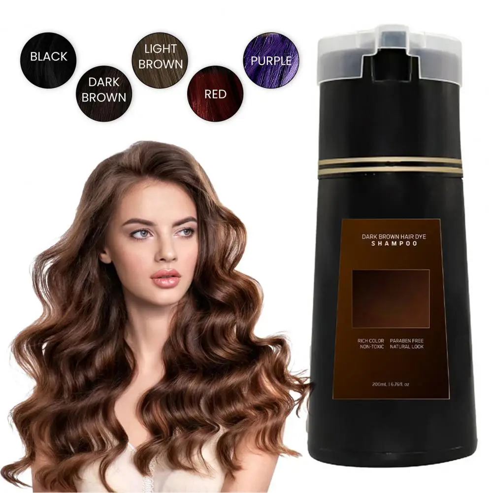 200ML Hair Dye Shampoo Ingredients Men Women Gray Coverage Instant Hair Coloring Cream Halloween Cosplay Party Makeup Props