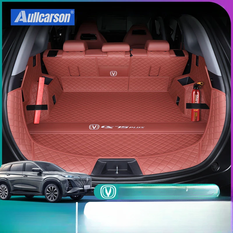 For Changan CS75 Plus 2023 2024 2025 Trunk Mats Leather Durable Cargo Liner Boot Carpets Full Coverage Car Accessories 6 pieces