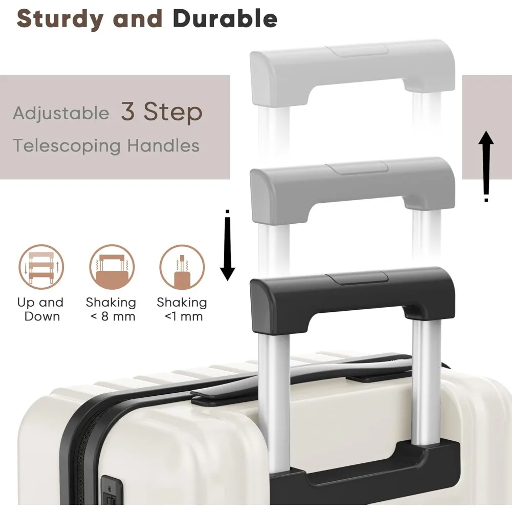 مجموعة أمتعة Showko مكونة من 3 قطع: أمتعة متينة وقابلة للتوسيع بنسبة 100% مع قفل TSA وعجلات دوارة مزدوجة - 20 و24 مقاسًا