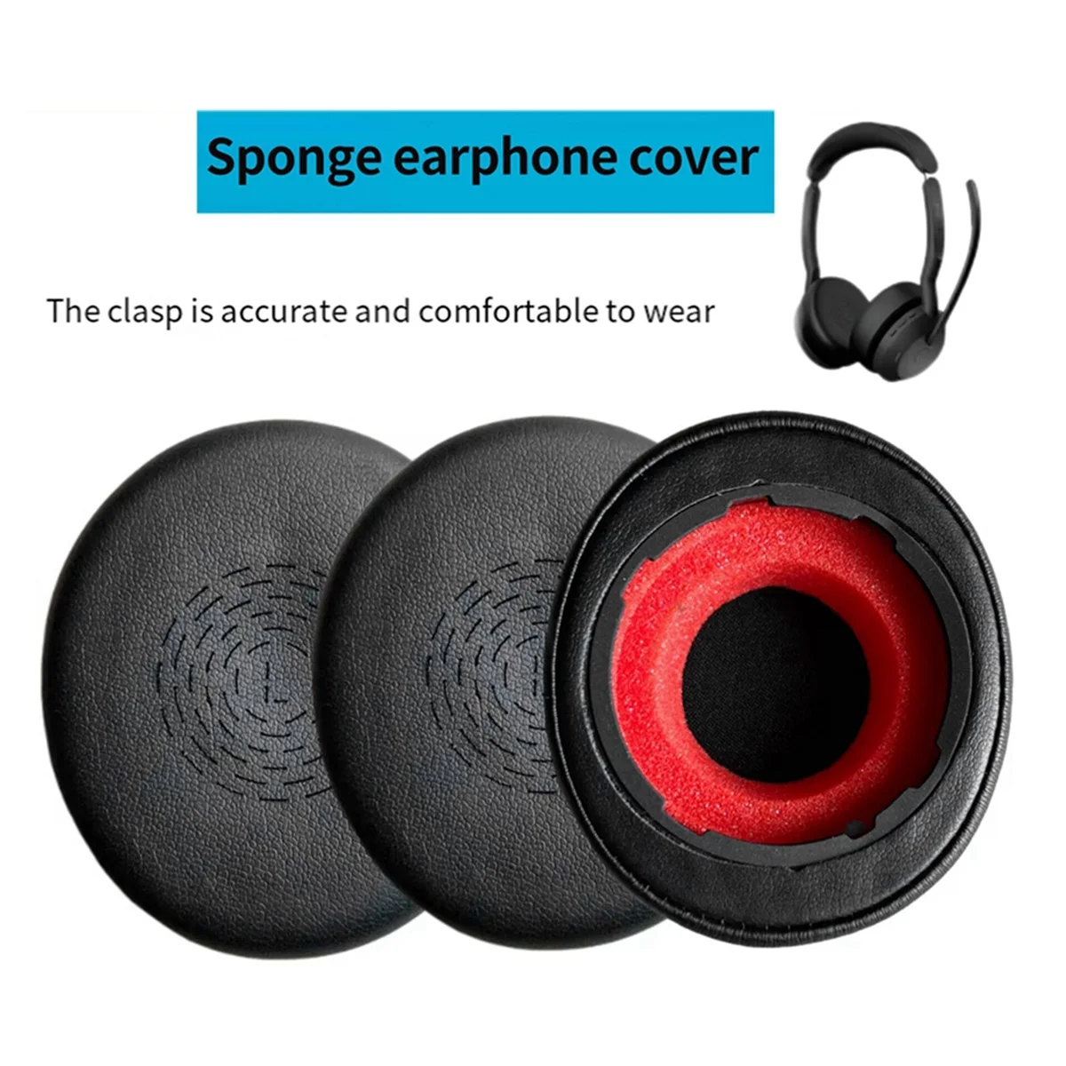 

AB01 1 Pair Sponge Ear Pads for 2 55/50 Headset Cushion Cover Earpads Replacement