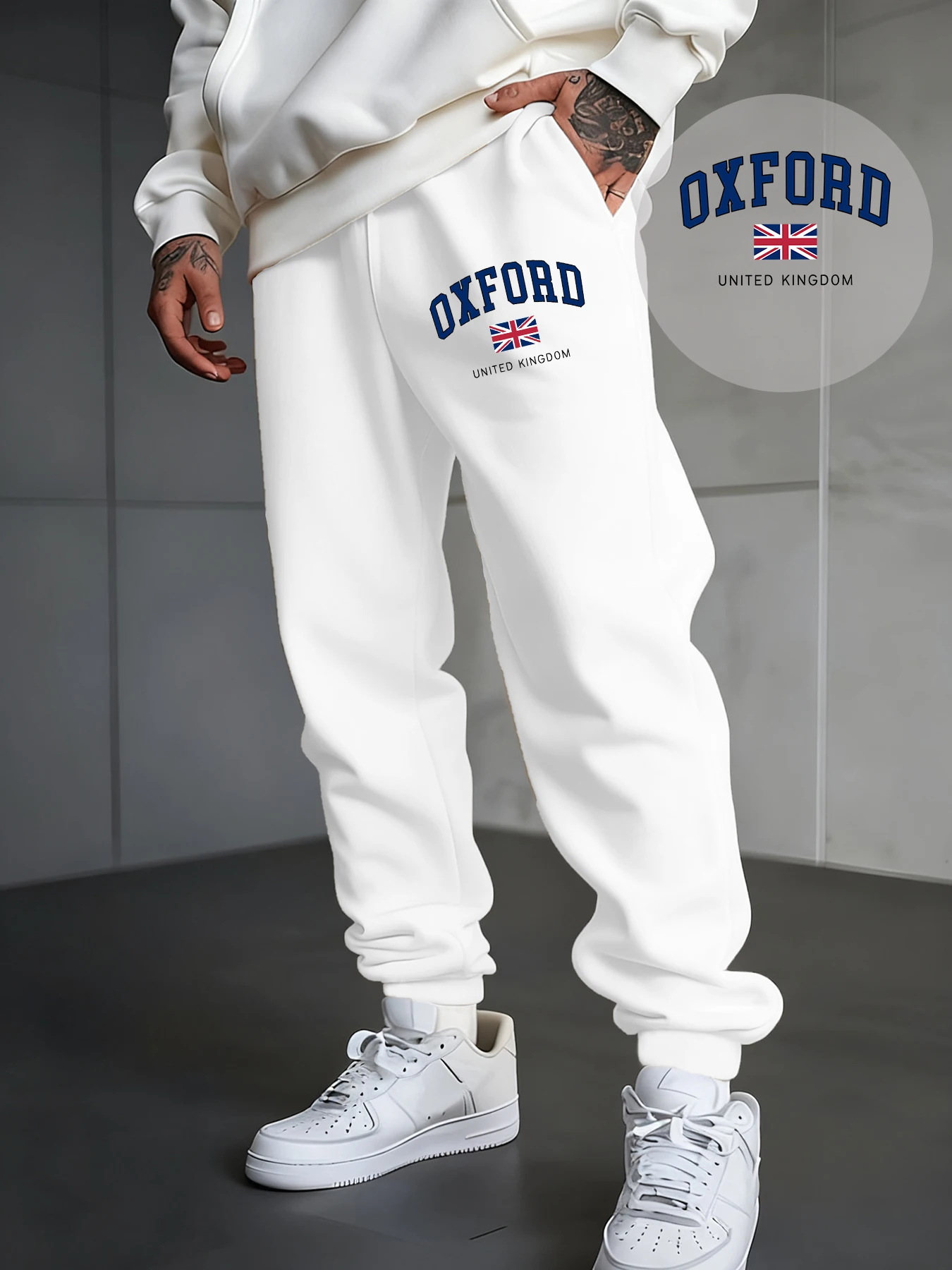 

Oxford United Kingdom Letter And Flag Print Men Pants Comfortable Pocket Sweatpants Fashion Fleece Sportpant Autumn Jogging Pant