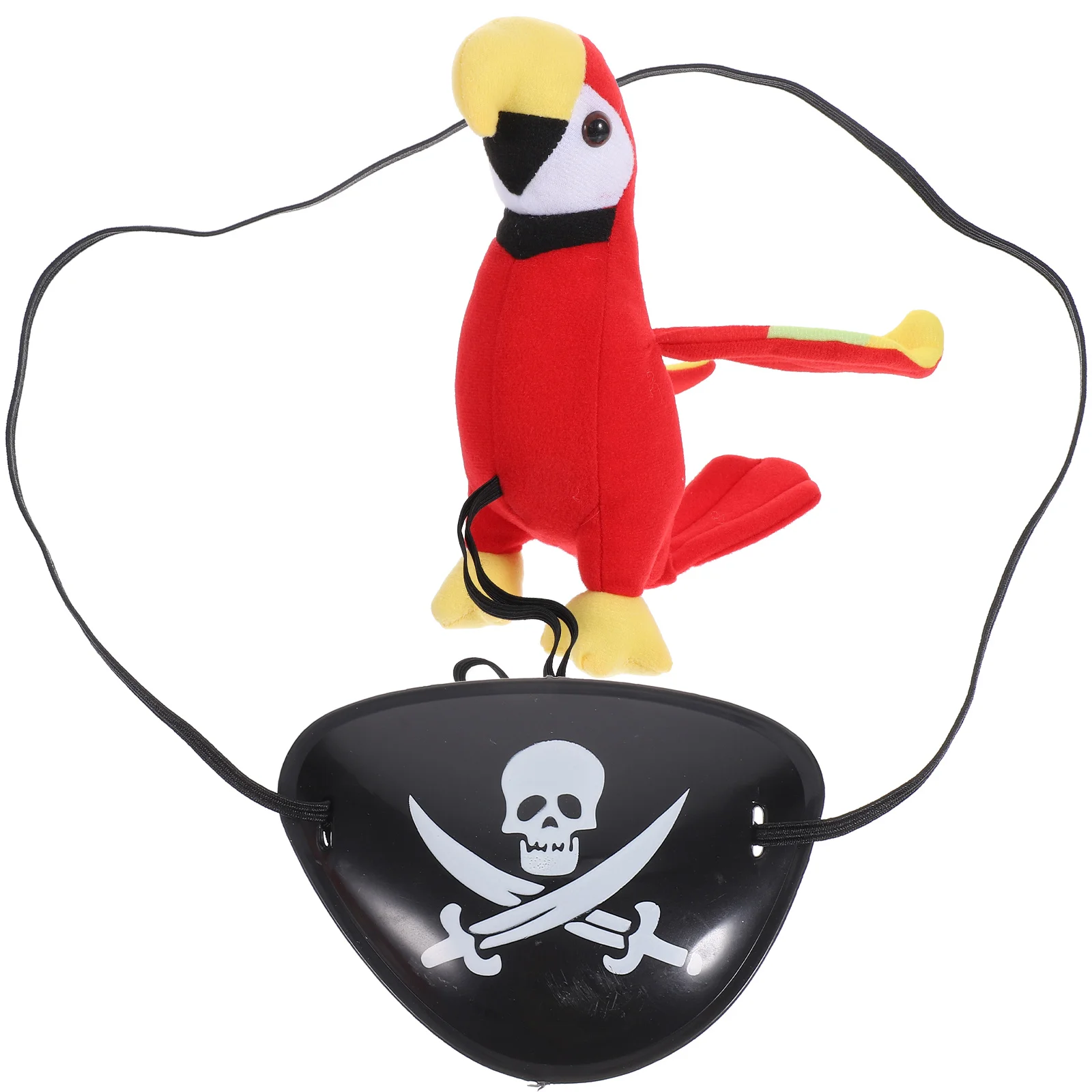 Stuffed Parrot Pirate Dress up Props Costume Eye Patches Makeup Travel