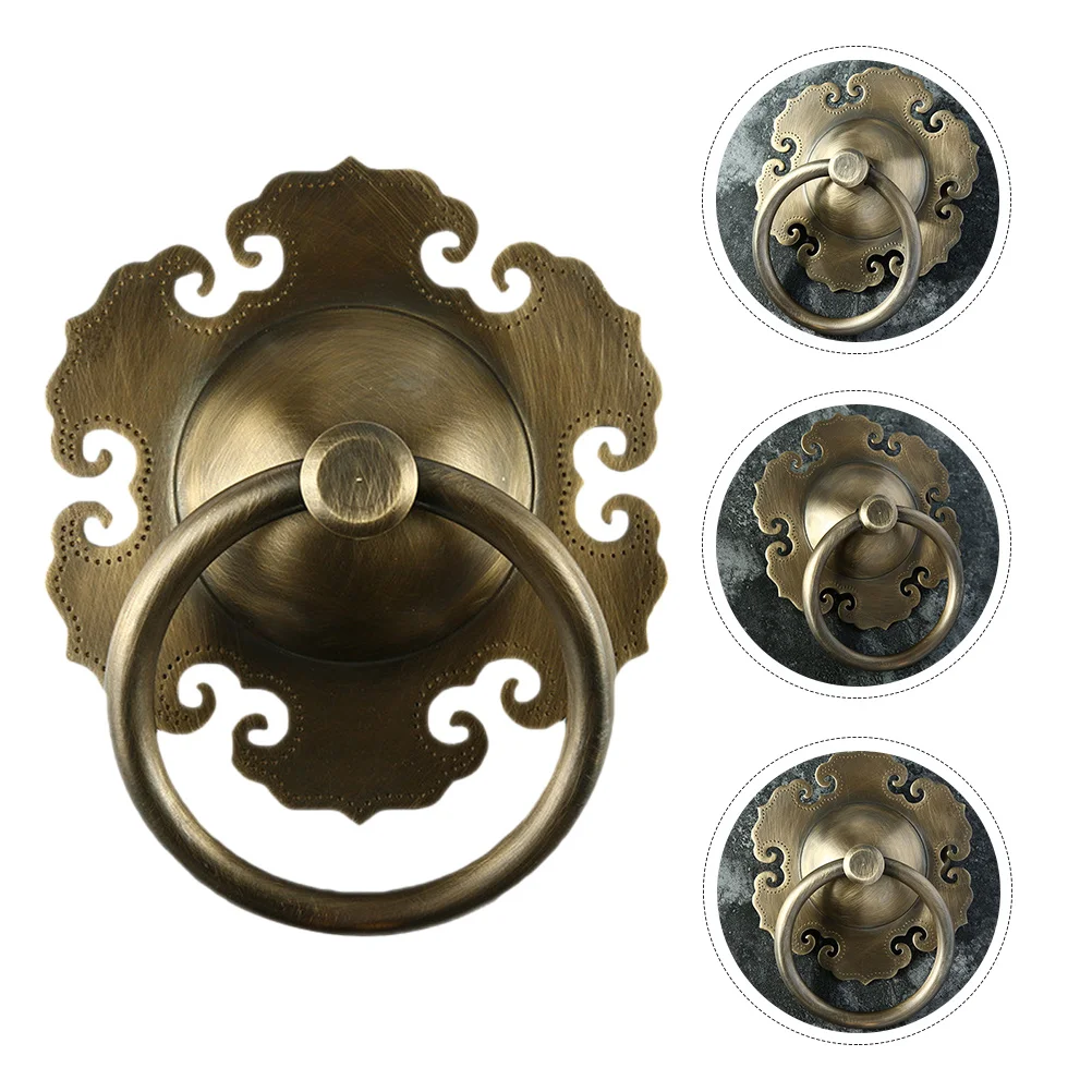 

1 pc Brass Door Pull Ring Vintage Style Heavy Duty Door Knocker For Chinese Wood Security Doors Home Decor Hardware