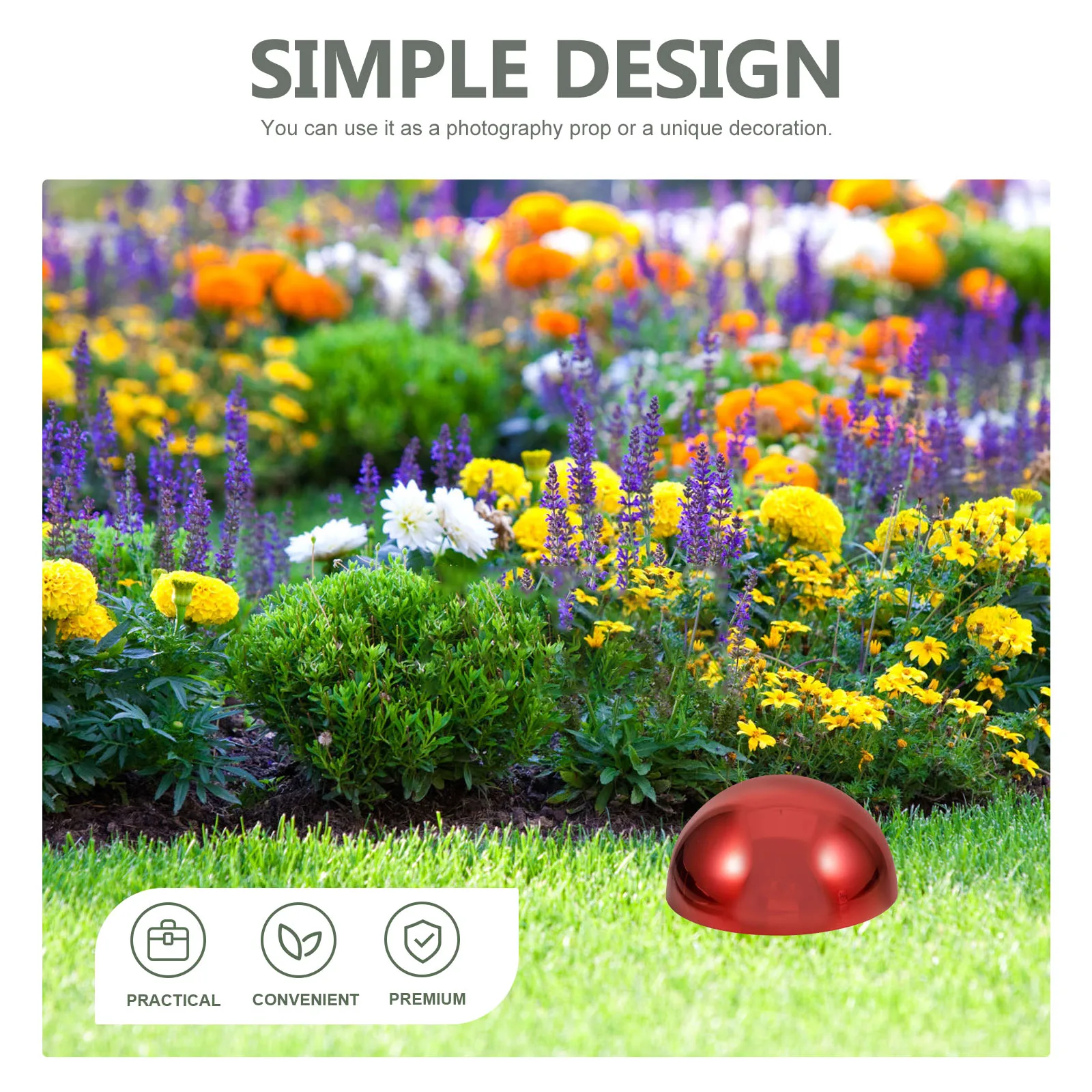 

Stainless Steel Gazing Spheres Semi Mirror Hemisphere Polished Outdoor Reflective Globe Decorative Garden Metal Half Ball Shiny