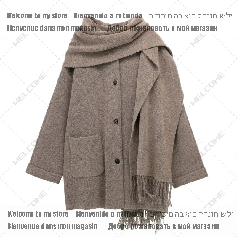 Winter New Product Women's Fashion and Casual 100 Pairs Scarf Short Knitted Coat Coat