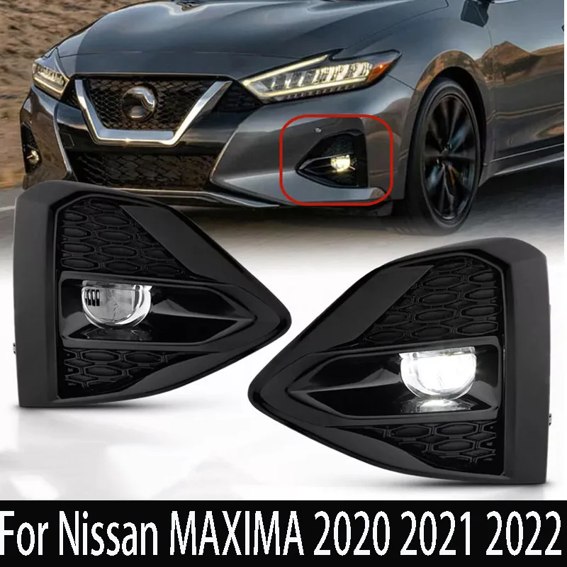 For Nissan Maxima 2019-2023 LED Bumper Fog Lights Driving Lamps With Switch IN2593108, IN2592108, NI1039161, NI1039162, NI103816