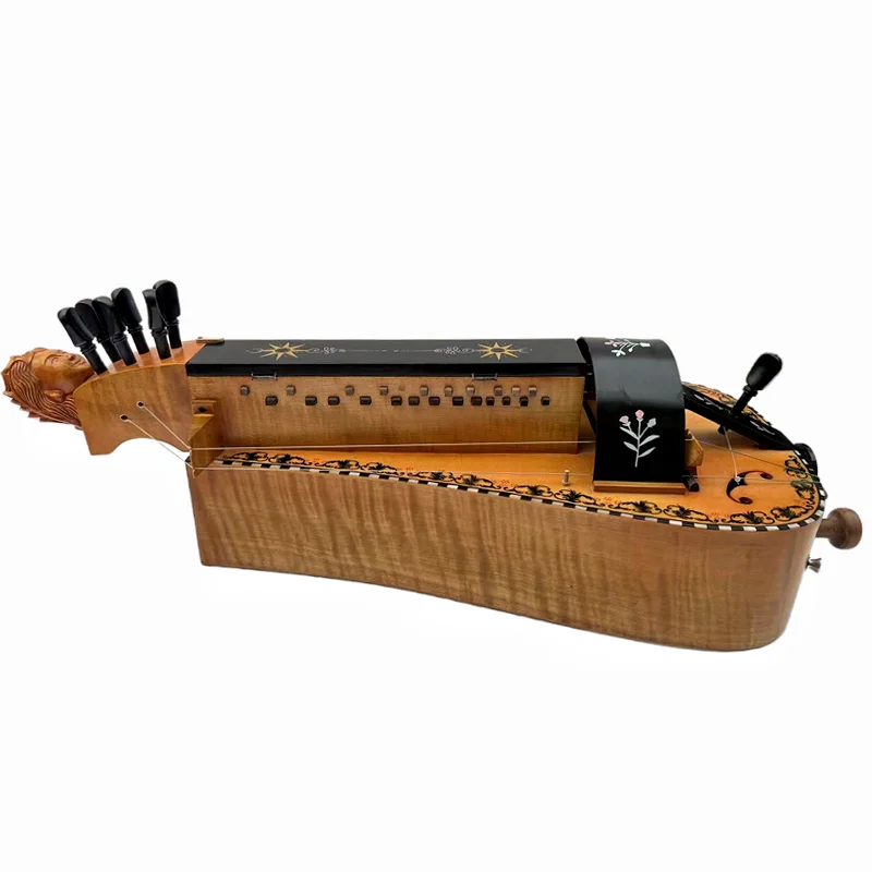 Hand Made 6 strings 24 keys Hurdy Gurdy,bird's eye Maple wood ,inlay shell/drawing