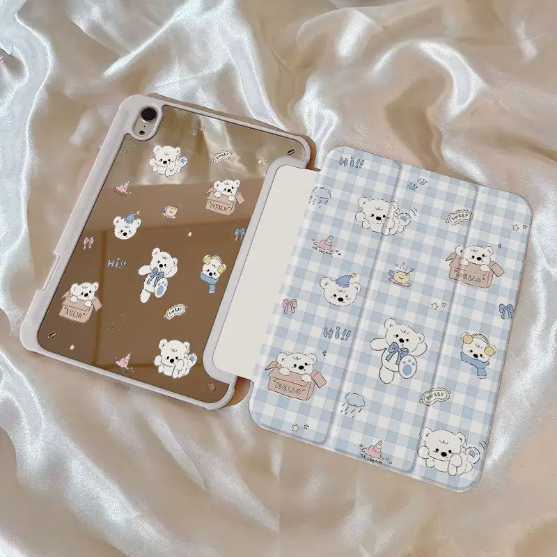 Mirror Cute Dog Simple Pen Coffee For iPad 11th A16 10 9 8 7 5 Pro 13 11 M5 M4 M3 M2 12.9'' Air  4 3 2 1 Mini 7 6 8.3'' Cover
