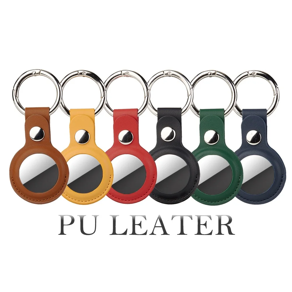 Leather Keychain for Apple AirTag Protective Case Cover Waterproof Luggage Anti-Loss Keyring AirTags Accessories for Tag Pendant