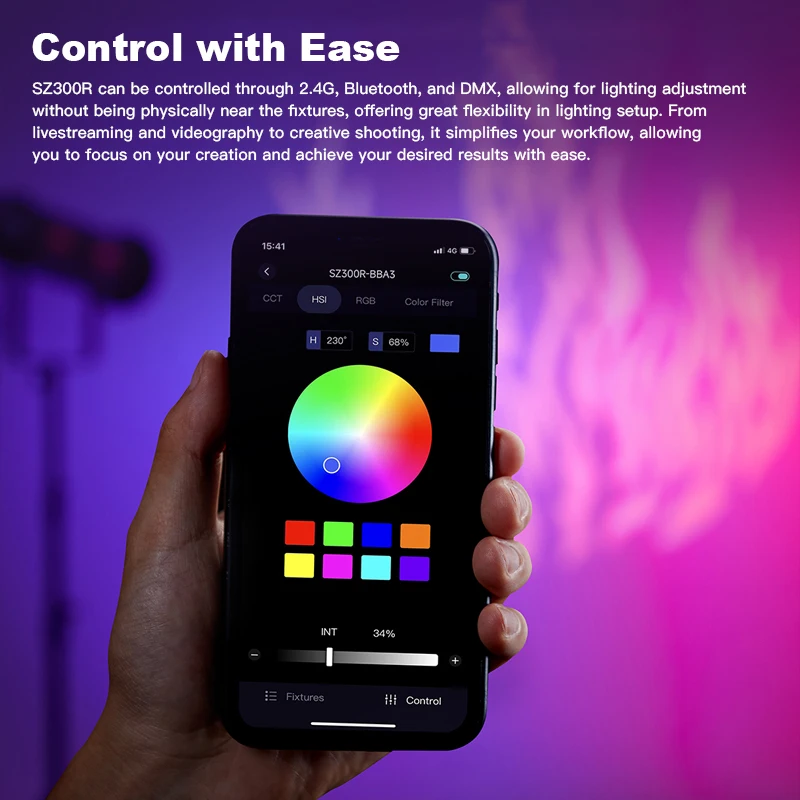 Godox SZ300R LED RGB Video Light Bowens Mount for Photography Photo Studio Livestream 2500-10000K 2.4G Wireless / DMX Control