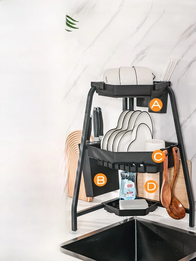 

Узкая складная сушилка для посуды в скандинавском стиле: подставка для кухонной раковины, органайзер для столовых приборов, полотенец и ножей