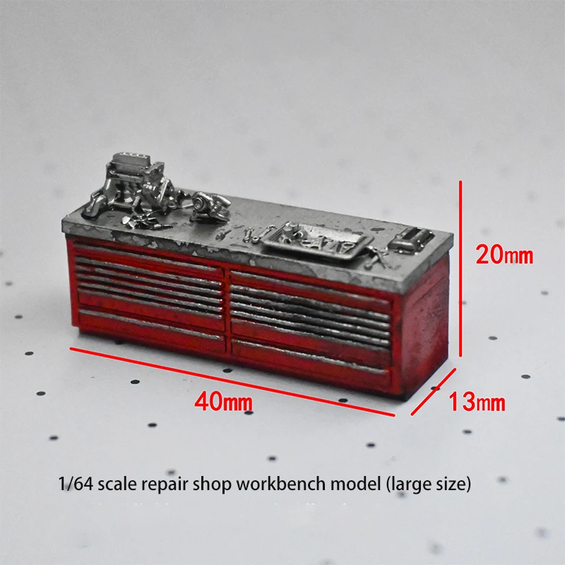 1/64 Scale Simulation Repair Shop Workbench Tool Cabinet Operation Table Scene Model Cool Hot Model