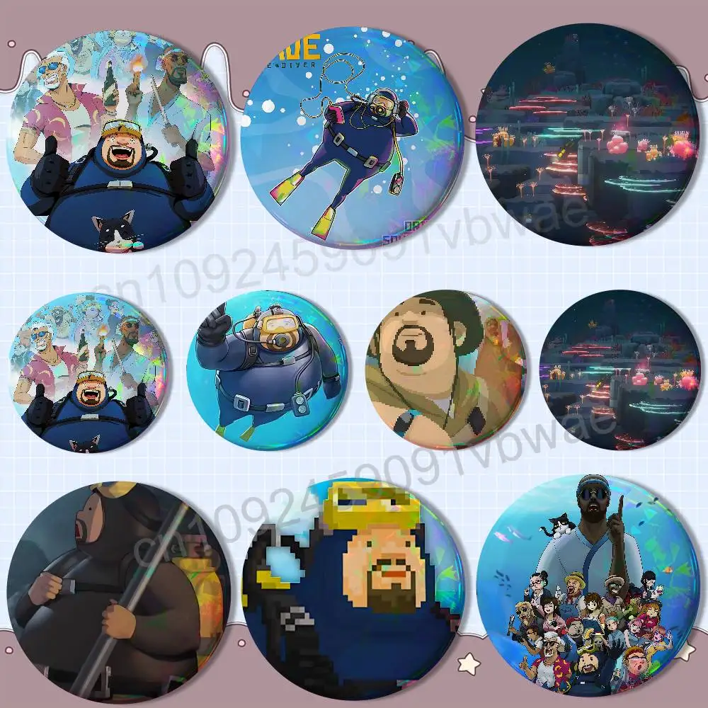 

game 2026 DAVE THE DIVER 58 44mm Round Pins Creativity Printed Pictures Text Metal Lapel Badges Brooches Jewelry Gift Wholesale